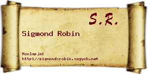 Sigmond Robin névjegykártya